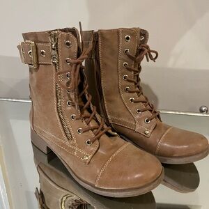 Brown Lace-Up Ankle Boots